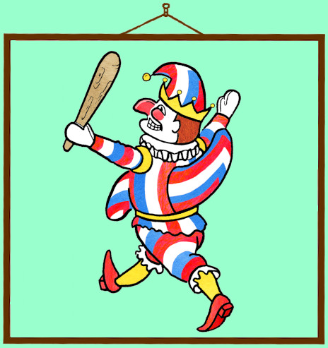 Mr Punch met knuppel Mr Punch met knuppel